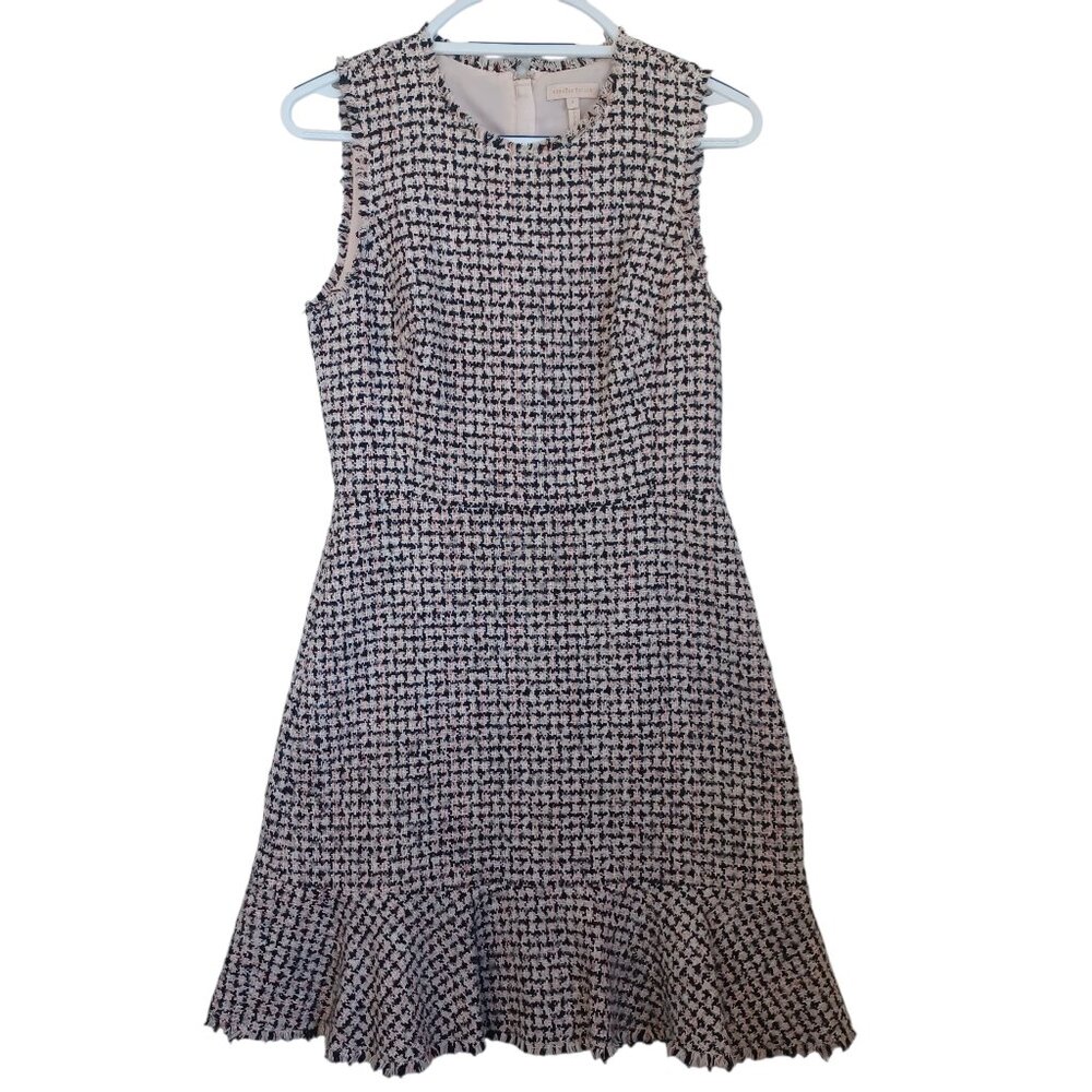 Rebecca Taylor Dress Houndstooth Tweed‎ Designer Classic Womens 6